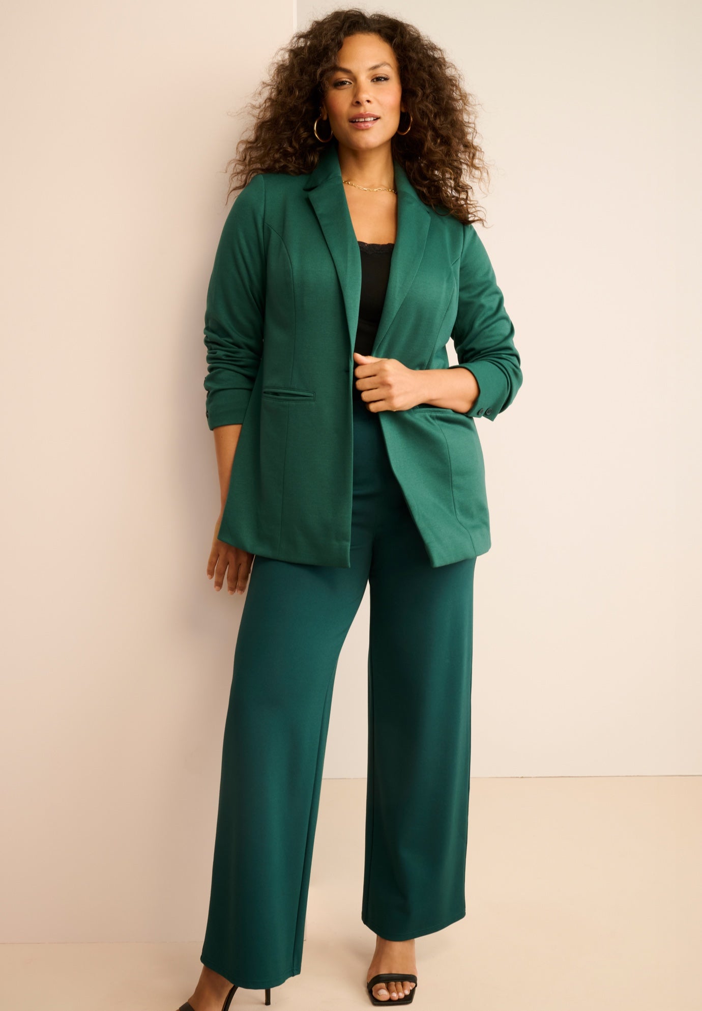 Plus Size Comfort Stretch Ponte Blazer image number 1