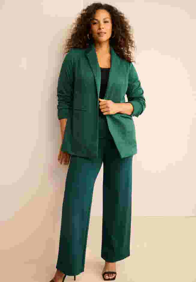 Plus Size Comfort Stretch Ponte Blazer image number 0