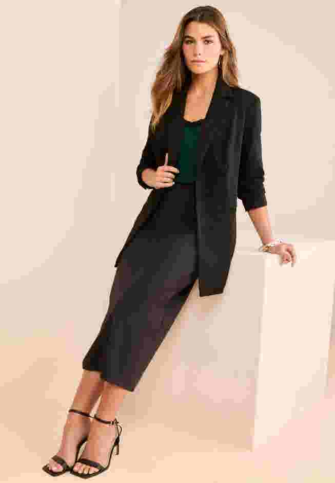Plus Size Comfort Stretch Ponte Blazer image number 1