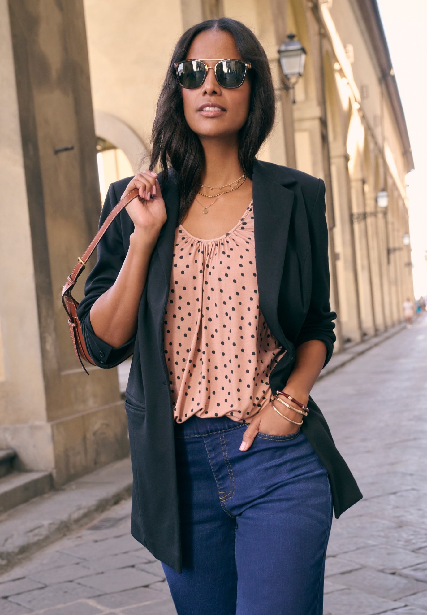 Plus Size Comfort Stretch Ponte Blazer image number 4