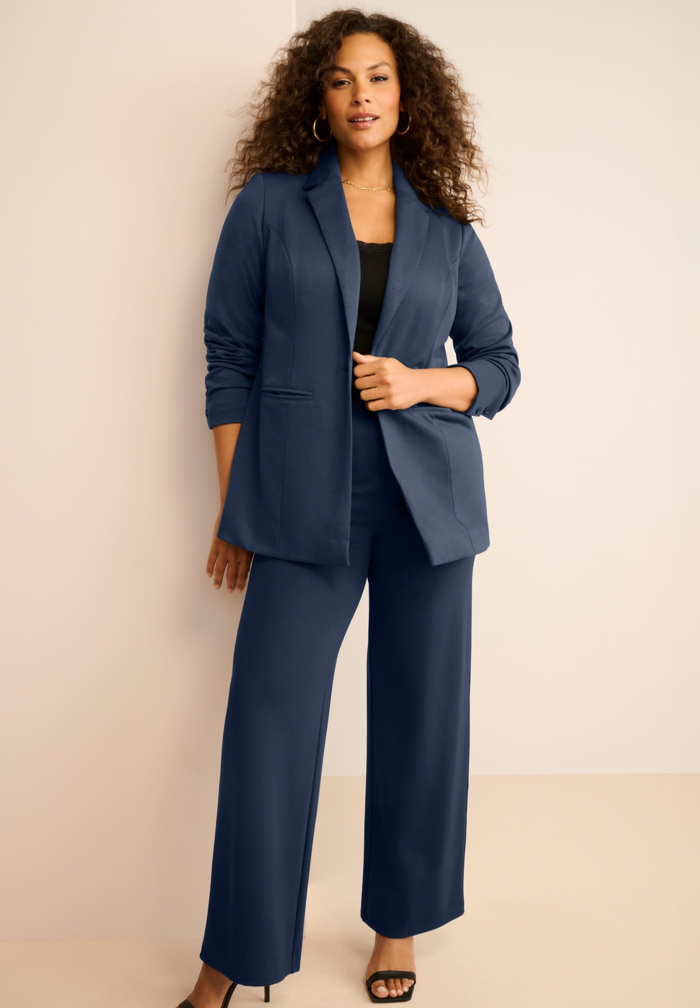 Plus Size Comfort Stretch Ponte Blazer image number 1