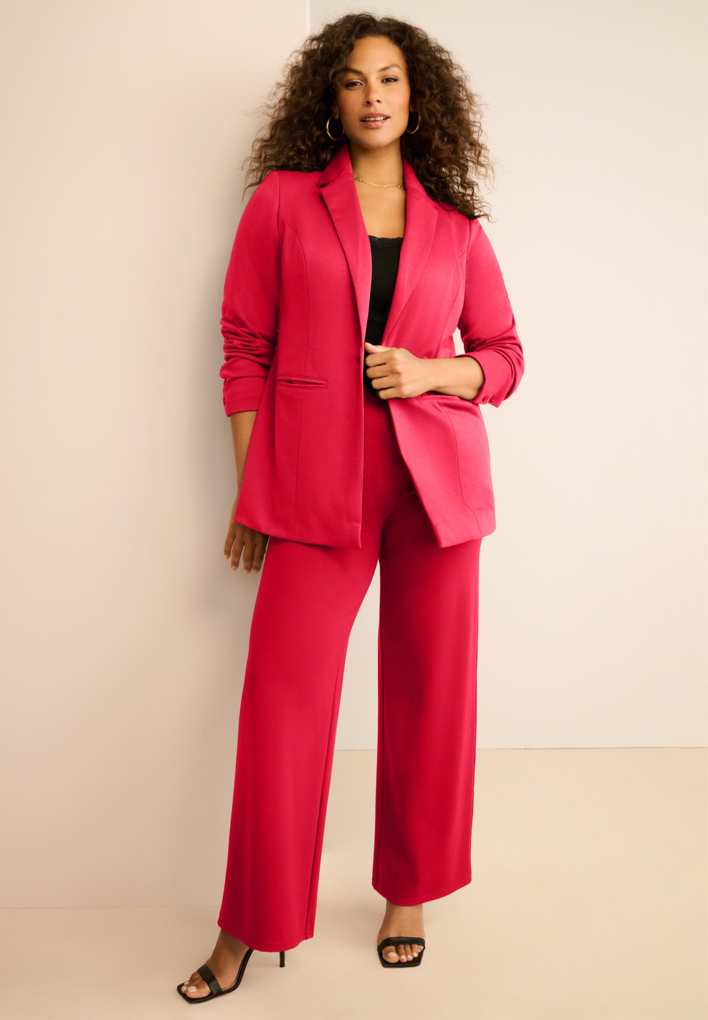 Plus Size Comfort Stretch Ponte Blazer image number 1