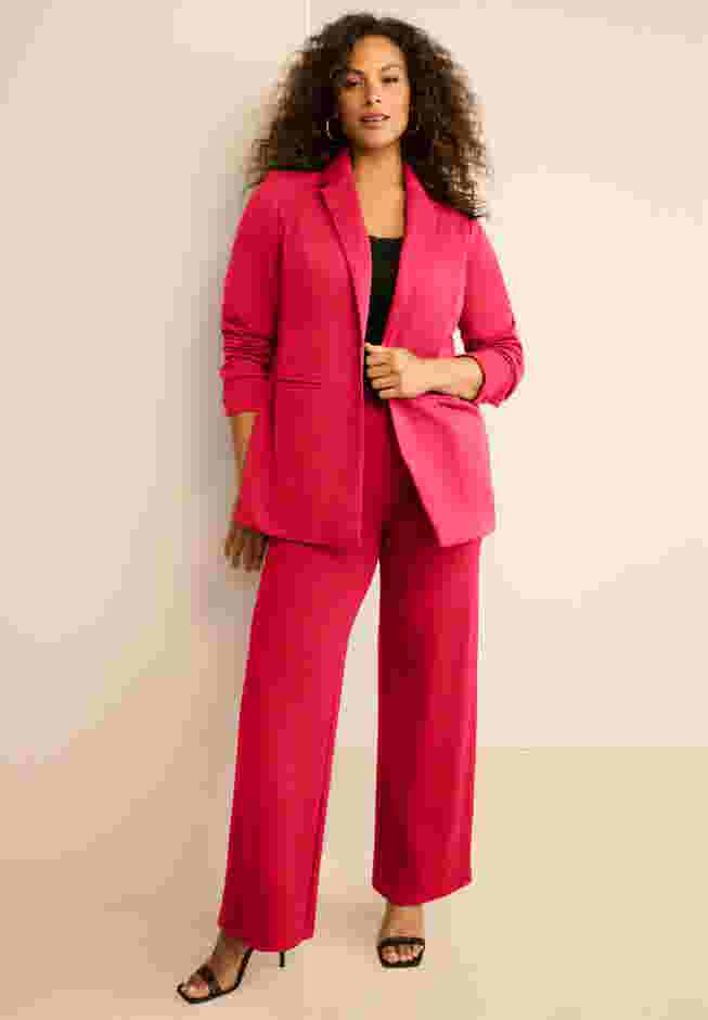 Plus Size Comfort Stretch Ponte Blazer image number 3