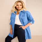 Kate Long-Sleeve Crisp Cotton-Blend Button-Front Tunic image number null