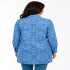 Kate Long-Sleeve Crisp Cotton-Blend Button-Front Tunic image number null