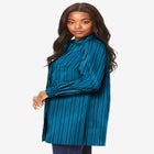 Plus Size Kate Long Sleeve Tunic Easy Cotton-Blend Button-Front Shirt image number null