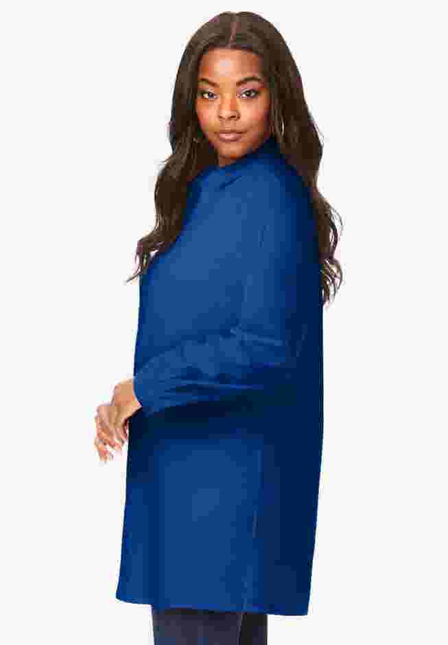 Plus Size Kate Long Sleeve Tunic Easy Cotton-Blend Button-Front Shirt image number 2