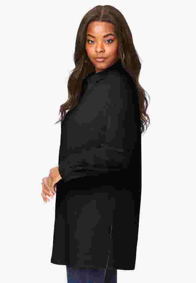 Plus Size Kate Long Sleeve Tunic Easy Cotton-Blend Button-Front Shirt image number 2