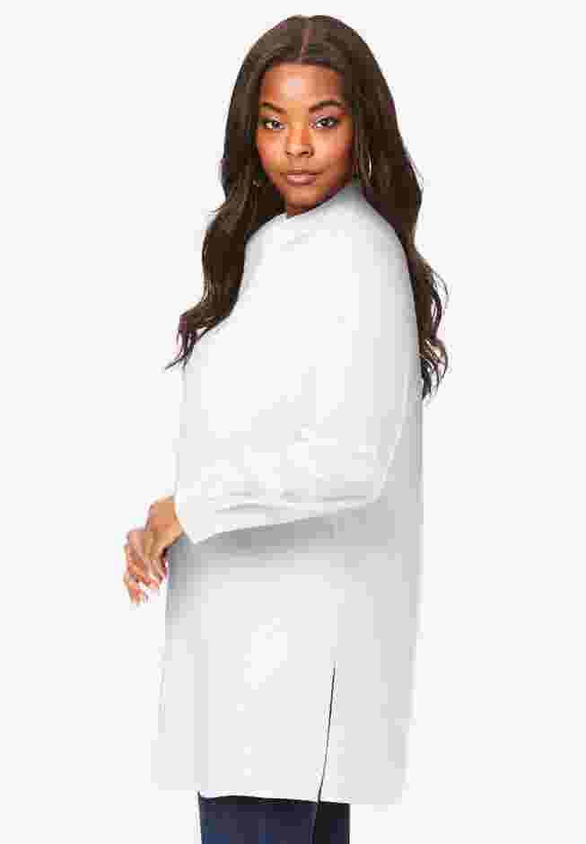 Plus Size Kate Long Sleeve Easy Cotton-Blend Button-Front Shirt image number 2