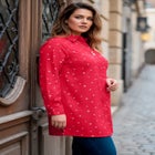 Kate Long-Sleeve Crisp Cotton-Blend Button-Front Tunic image number null