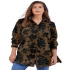 Plus Size Kate Long Sleeve Tunic Easy Cotton-Blend Button-Front Shirt image number null