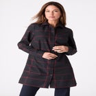 Plus Size Kate Long Sleeve Tunic Easy Cotton-Blend Button-Front Shirt image number null