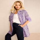 Kate Long-Sleeve Crisp Cotton-Blend Button-Front Tunic image number null