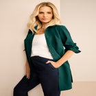 Kate Long-Sleeve Crisp Cotton-Blend Button-Front Tunic image number 0