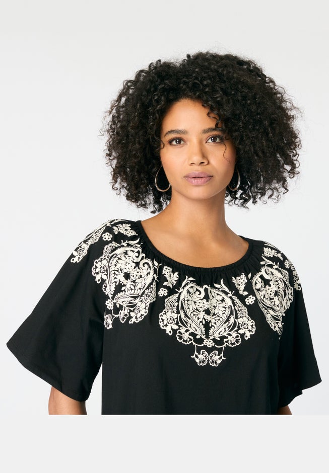 Ruffle Printed Tunic image number null