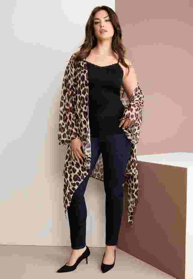 Front-Knot Tie Kimono image number 2