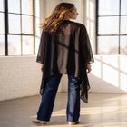 Plus Size Front-Knot Tie Kimono image number null