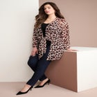 Plus Size Front-Knot Tie Kimono image number null