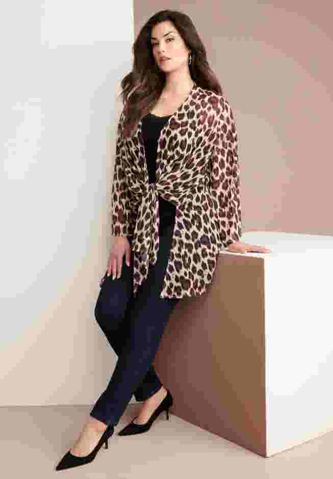 Front-Knot Tie Kimono image number 0
