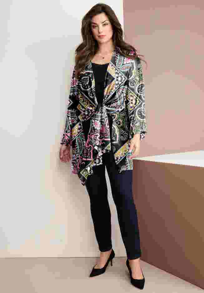 Front-Knot Tie Kimono image number 0
