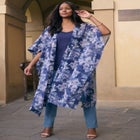 Plus Size Flowy Chiffon Duster image number null