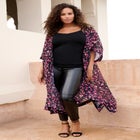 Plus Size Flowy Chiffon Duster image number null