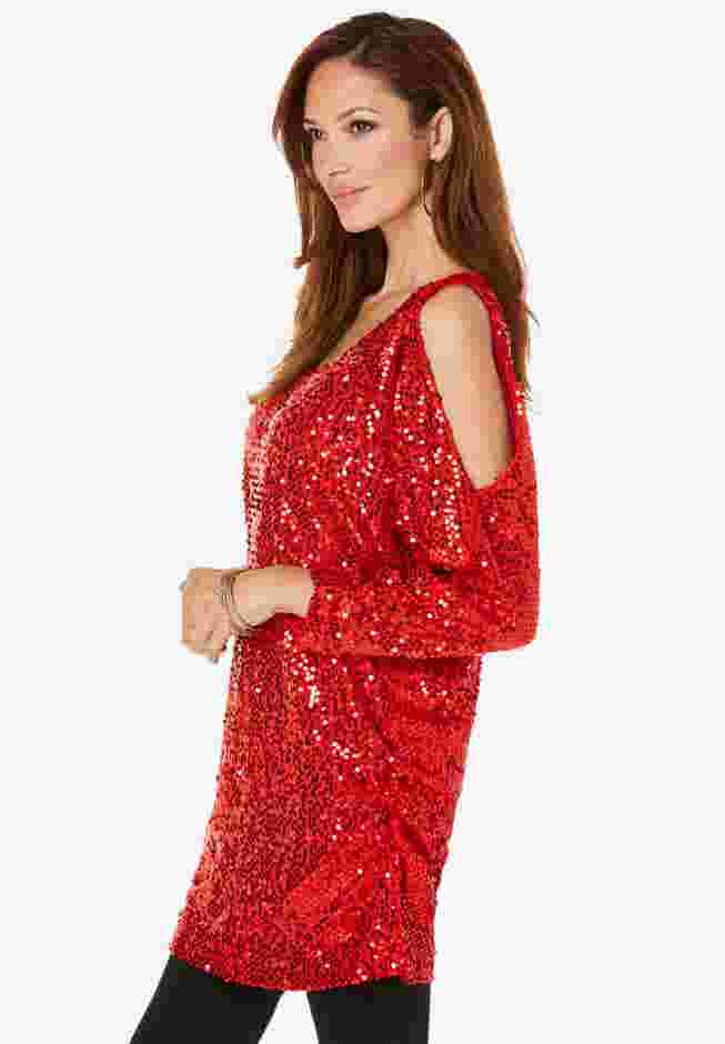 Cold-Shoulder Sequin Tunic image number 2