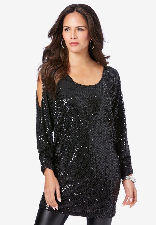 Cold-Shoulder Sequin Tunic image number 1
