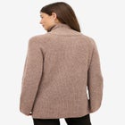 ¼ Zip Sweater Tunic With Side Slits image number null