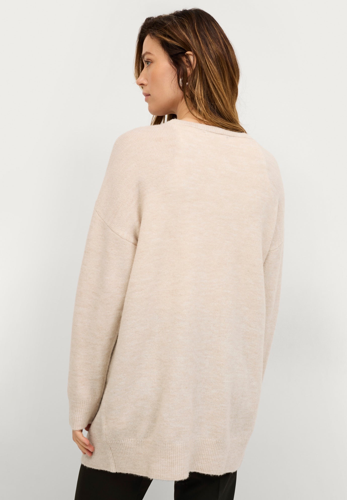 Long Open Cardigan With Pockets image number 1