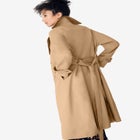 Double-Breasted Belted Trench Raincoat image number null