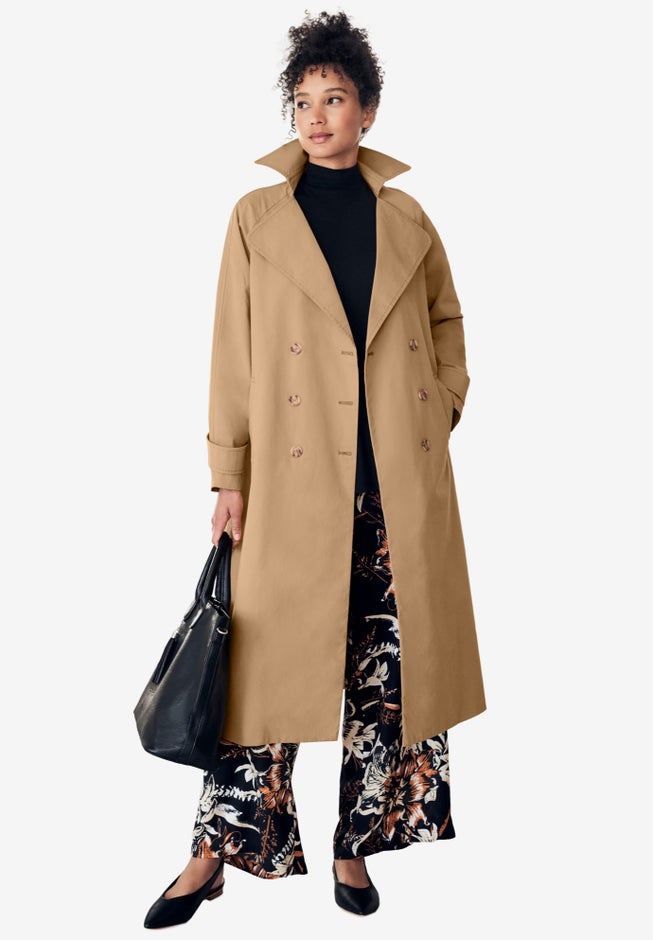 Double-Breasted Belted Trench Raincoat image number 2