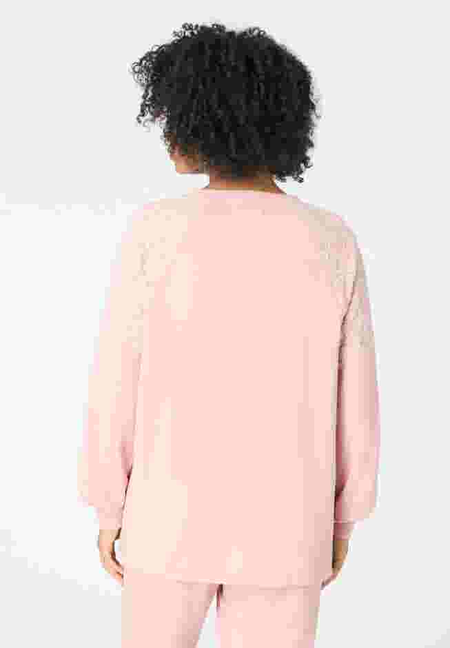 Comfort+ Fleece Lace Shoulder Sweatshirt image number 1