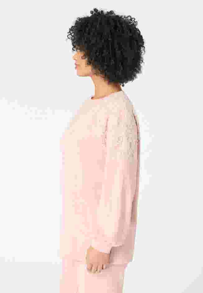 Comfort+ Fleece Lace Shoulder Sweatshirt image number 2