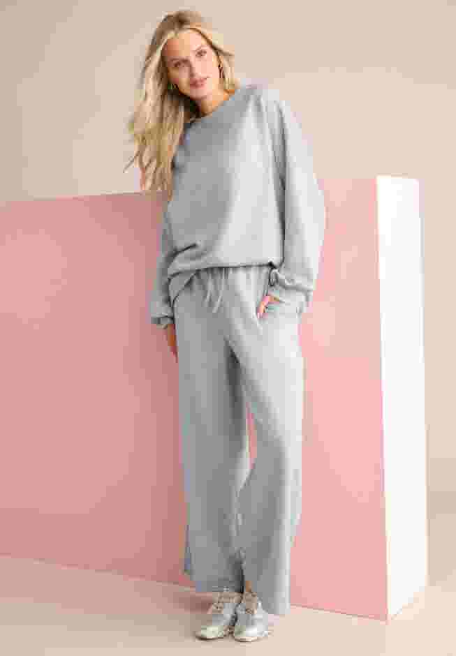 Comfort+ Fleece Lace Shoulder Sweatshirt image number 0