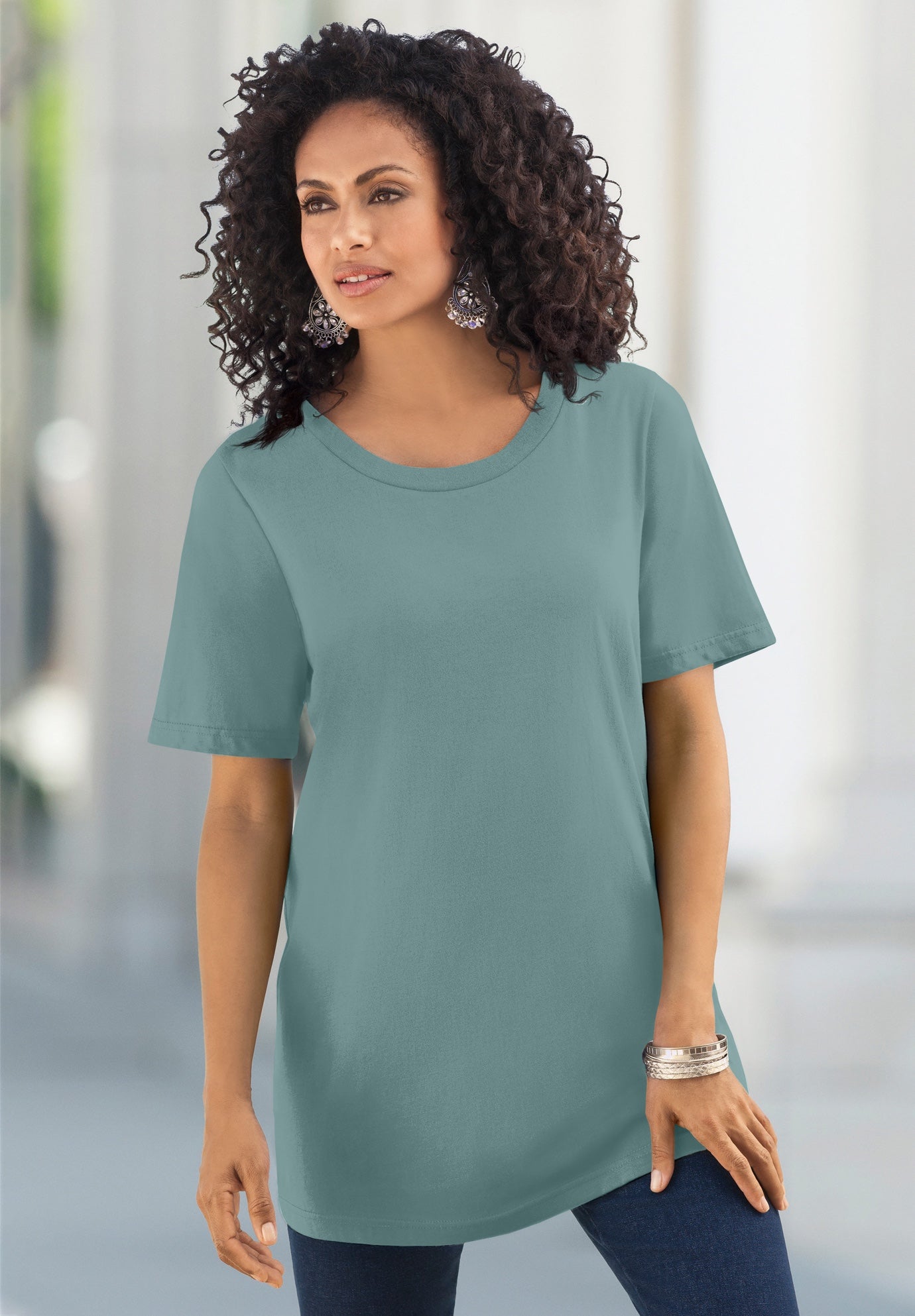 Plus Size Cotton Ultimate Crewneck Tee image number 1