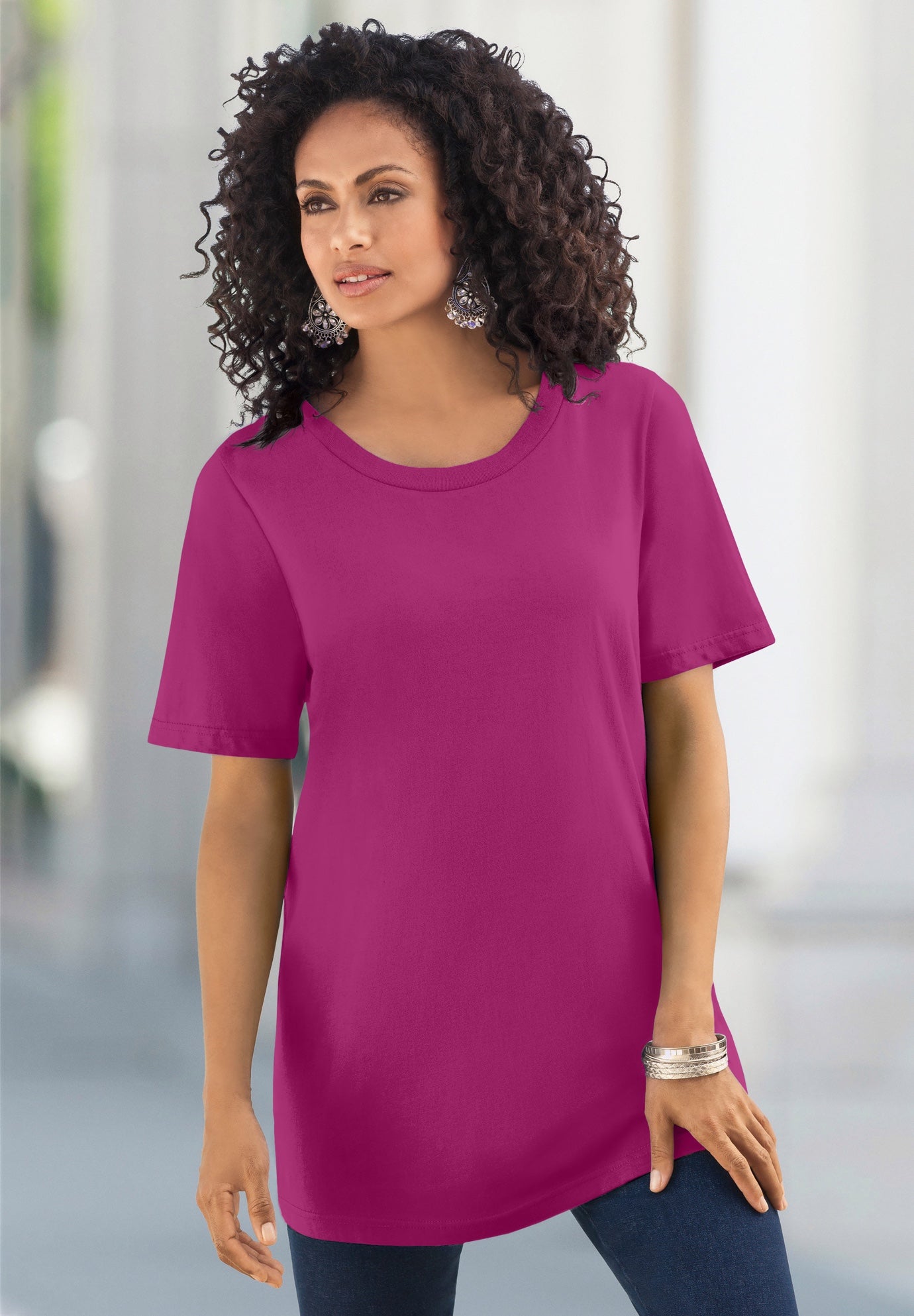 Plus Size Cotton Ultimate Crewneck Tee image number 0