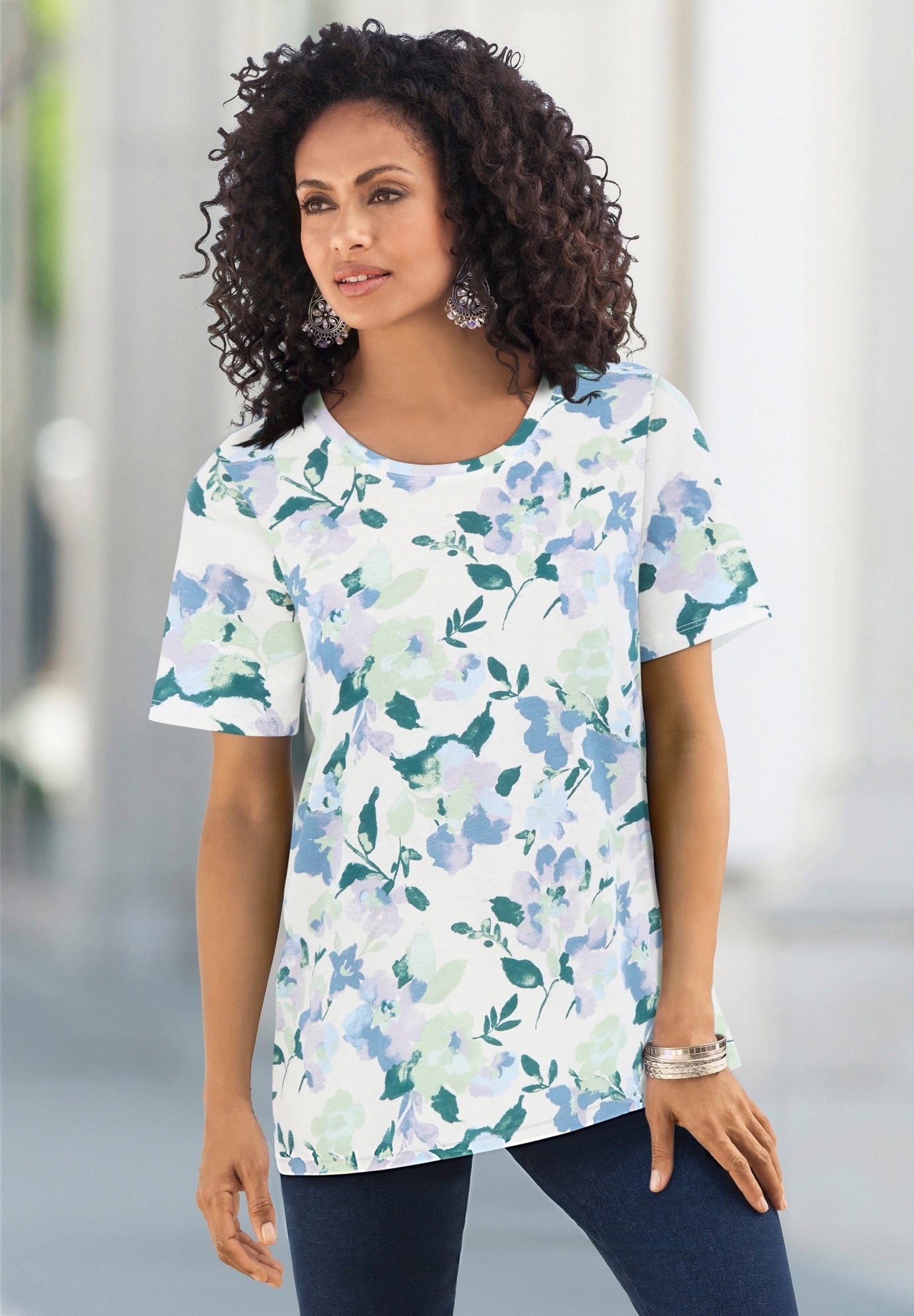 Plus Size Cotton Ultimate Crewneck Tee image number 0