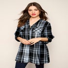Plaid Henley Tunic image number null