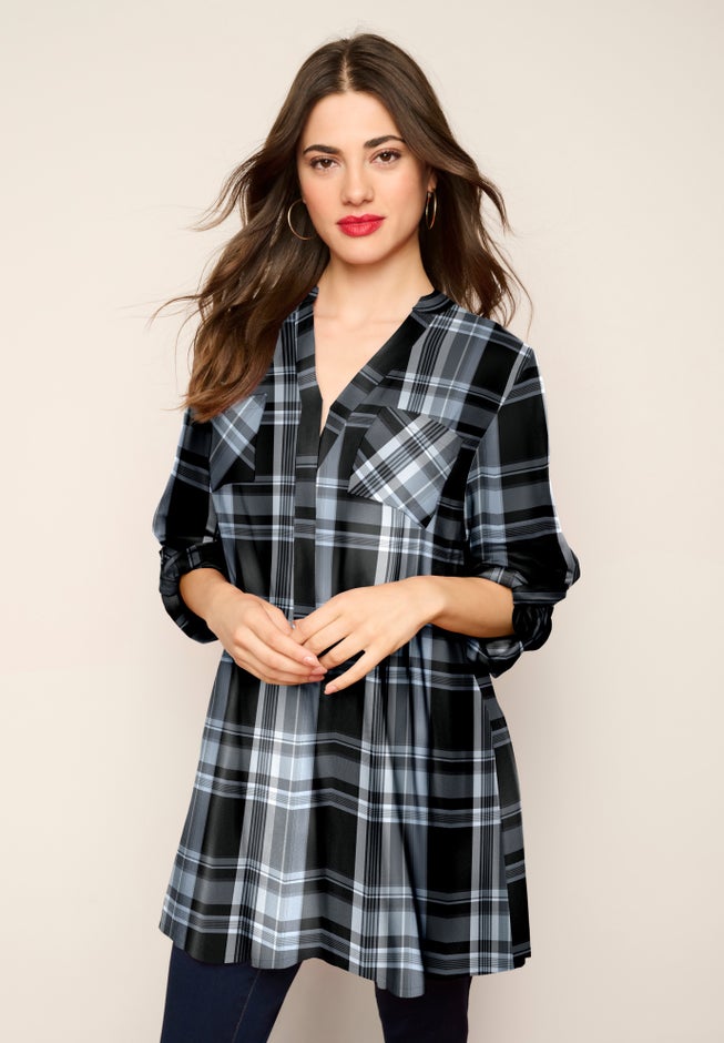 Plaid Henley Tunic image number 0