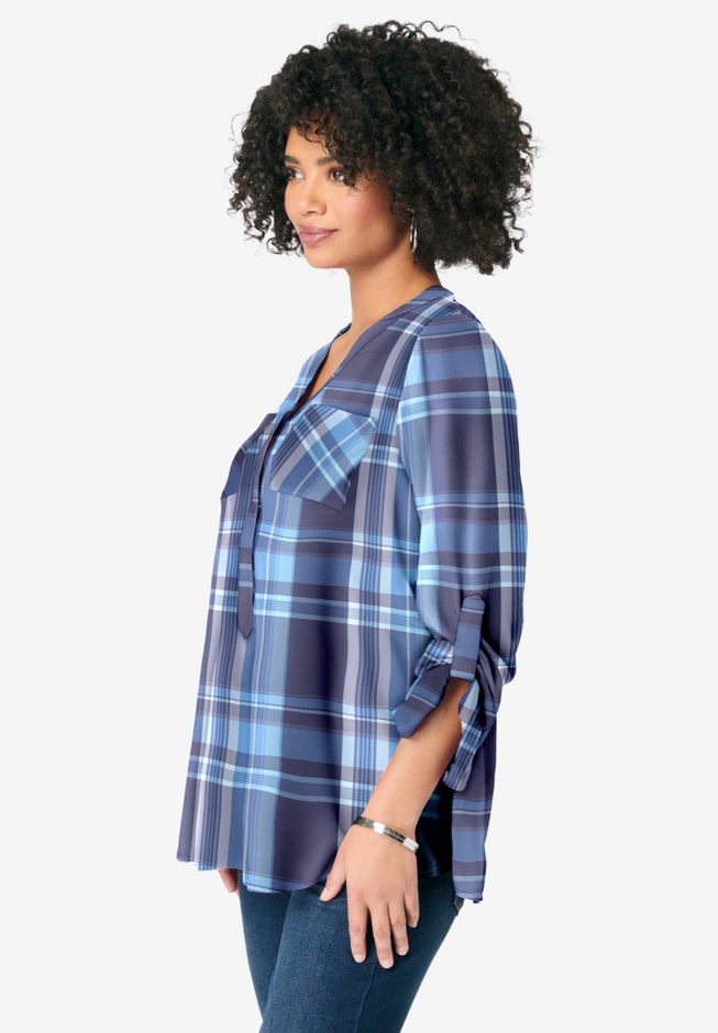 Plaid Henley Tunic image number 1