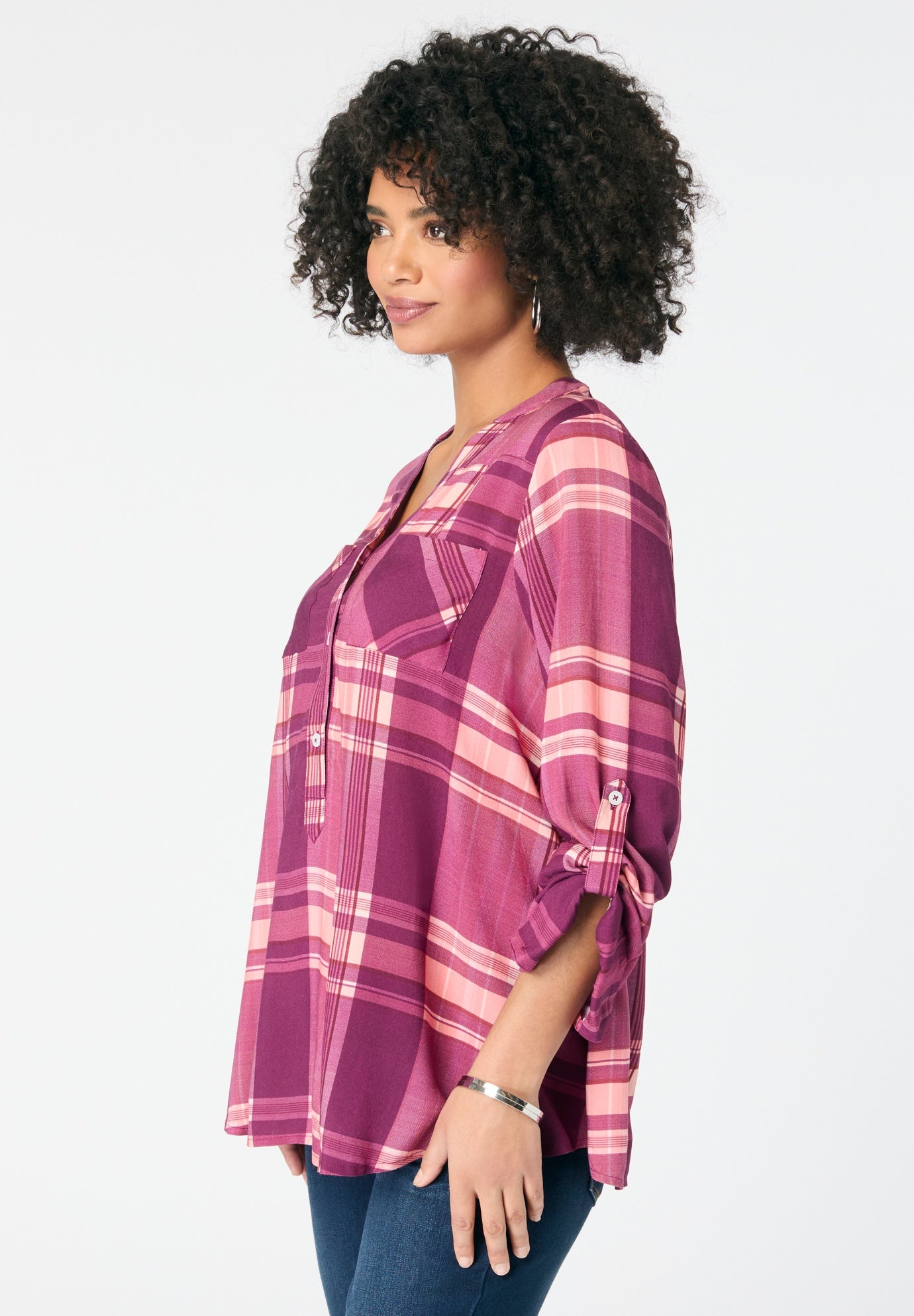 Plaid Henley Tunic image number 2