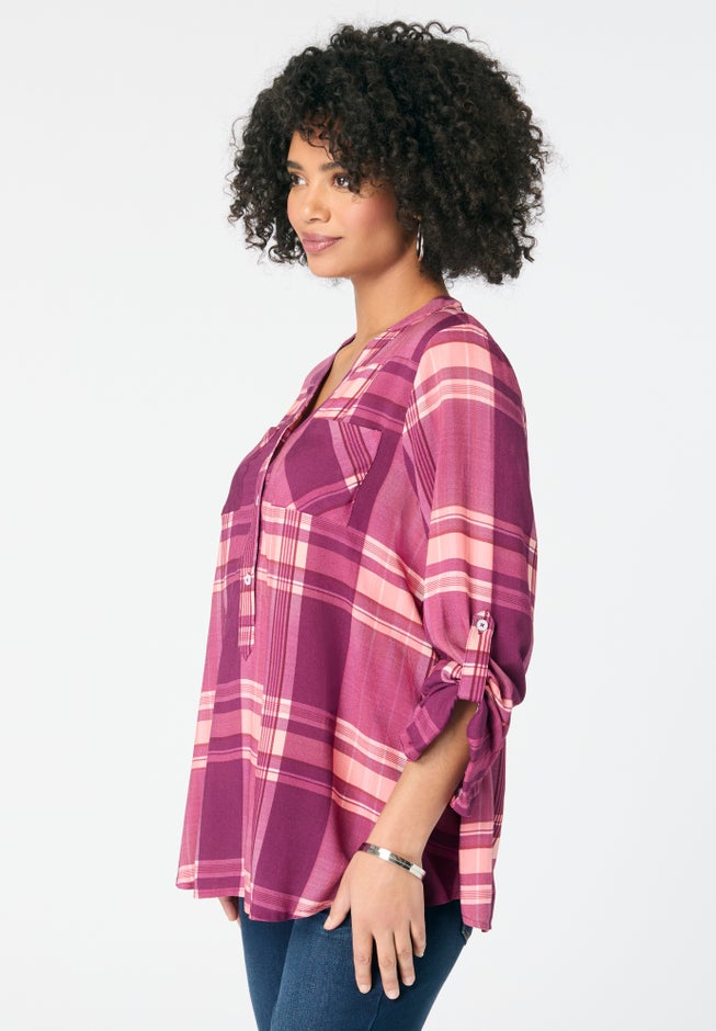 Plaid Henley Tunic image number 2