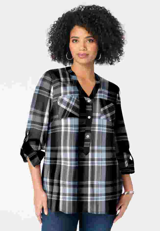 Plaid Henley Tunic image number 0