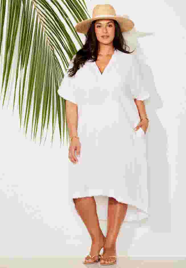 Gauze High-Low Sun Dress Cover Up image number 3