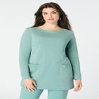 Snap Button Boatneck Soft Knit Tunic image number null