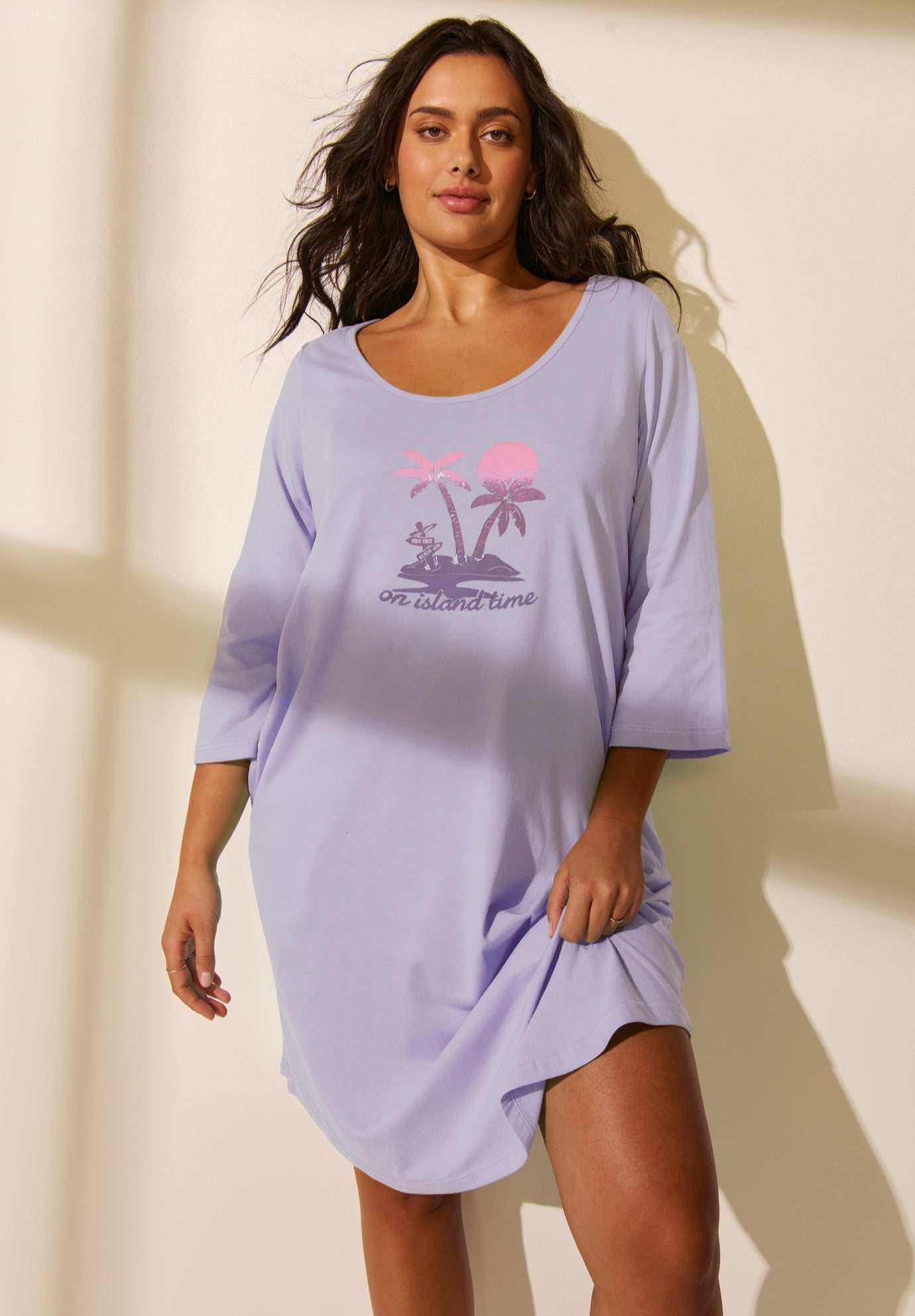 Avenue Body Three-Quarter Sleeve Sleepshirt image number 2