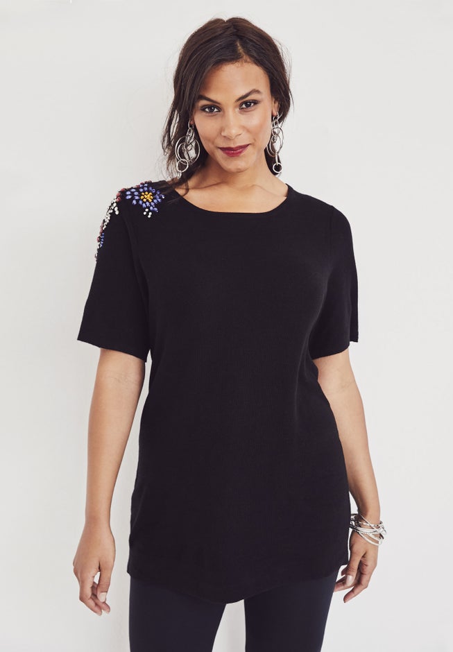 Pullover Collared Lace Up Shaker Sweater image number 1