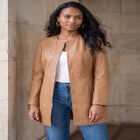 Three-Quarter Leather Jacket image number null