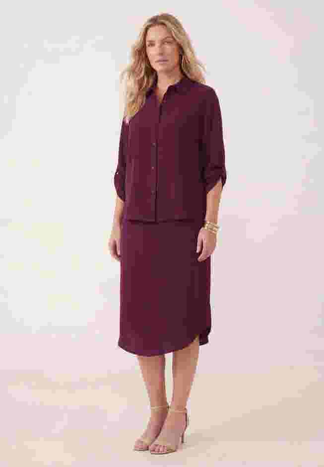Fashionable Three-Quarter Sleeve Jacket Dress Set with Button Front ...